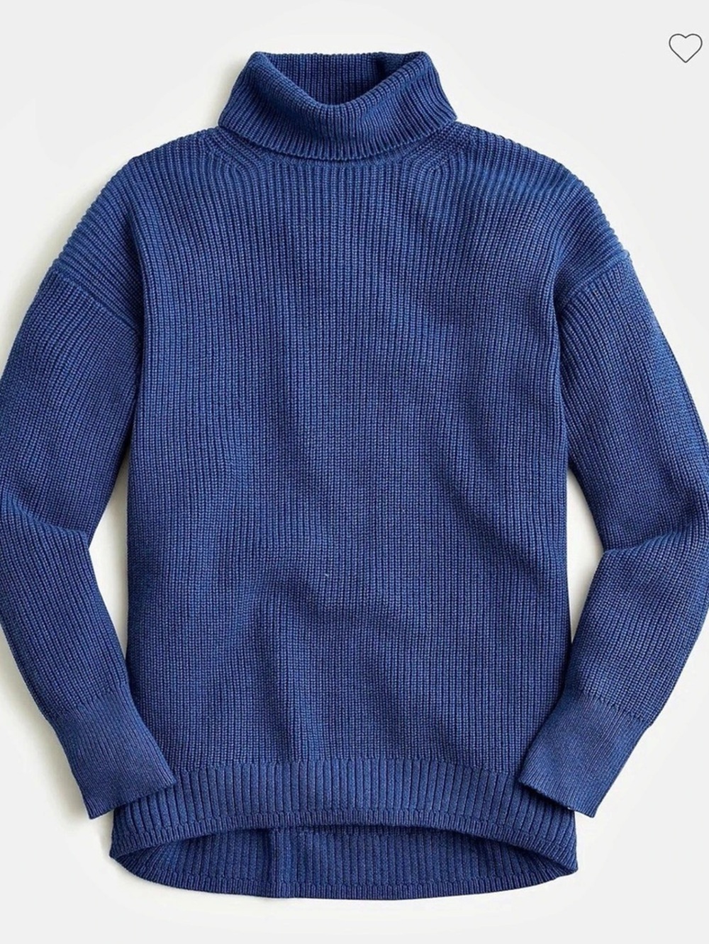 NWT J.Crew oversized turtleneck sweater in cotton Cashmere, navy, small